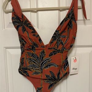 Maaji Rust Leaf Print Swimsuit